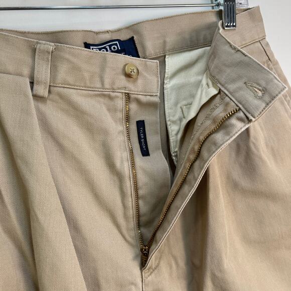 Vintage Polo Ralph Lauren Cotton Polo Chino Shorts Khaki - Picture 2 of 8